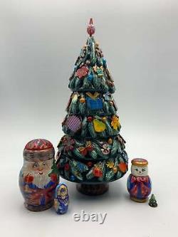 5 pieces Russian Nesting doll Christmas Tree 10 Wooden Matryoshka