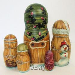 5p Handpainted Only one Russian Nesting Doll Girls with her Toys, Ivanova