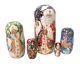 5pcs Exclusive Hand Painted Russian Nesting Doll Santa Claus And The Snow Maiden