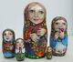 5pcs Hand Painted Only One Russian Nesting Doll Girls Enjoy Fruits, Chmelyova