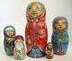 5pcs. Hand Painted Russian Nesting Doll A Story Of Baba Yaga, By Loginova