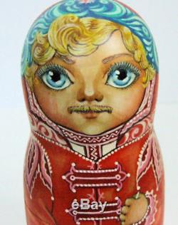 5pcs. Hand Painted Russian Nesting Doll A Story of BaBA Yaga, by Loginova