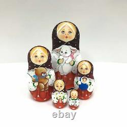 6.3 5 pieces Easter Nesting Doll Handmade Russian Matryoshka Christmas gift