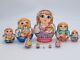 6 Art Studio Nesting Dolls Happy Ukrainian Family Matryoshka 10 In 1 Wooden Toy
