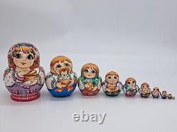 6 Art studio Nesting dolls Happy Ukrainian family Matryoshka 10 in 1 Wooden toy