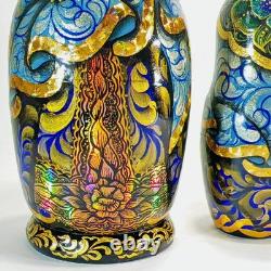 6 Author's Gorgeous Authentic Russian Traditional Matryoshka Nesting Dolls 5pcs