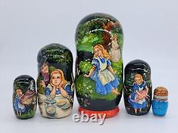 7 Alice nesting dolls 5 in 1 Matryoshka Exclusive Artwork Miniature 2024