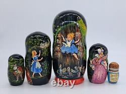 7 Alice nesting dolls 5 in 1 Matryoshka Exclusive Artwork Miniature 2024