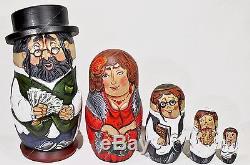 7 Amazing Jewish Family Russian Matryoshka Collector's Nesting Dolls 5pcs