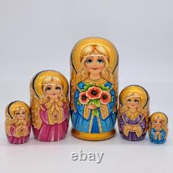 7 Angel Nesting dolls Matryoshka 5 in 1 Russian Doll Handmade Ukraine Exclusive