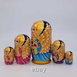 7 Angel Nesting dolls Matryoshka 5 in 1 Russian Doll Handmade Ukraine Exclusive