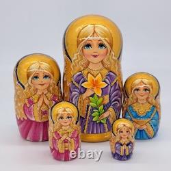 7 Angels Nesting dolls Matryoshka 5 in 1 Russian Doll Handmade in Ukraine