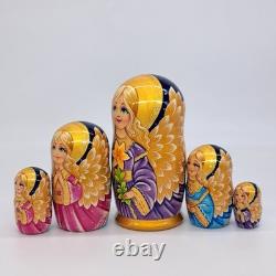 7 Angels Nesting dolls Matryoshka 5 in 1 Russian Doll Handmade in Ukraine