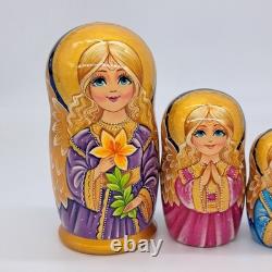 7 Angels Nesting dolls Matryoshka 5 in 1 Russian Doll Handmade in Ukraine