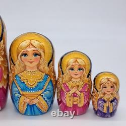 7 Angels Nesting dolls Matryoshka 5 in 1 Russian Doll Handmade in Ukraine