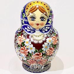 7 Author's Gorgeous 15 Piece Set Russian Matryoshka Nesting Dolls 15pcs