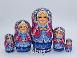 7 Collection Nesting dolls Matryoshka 5 in 1 Ukrainian girl Handmade In Ukraine