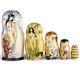 7 Klimt Allegory Of Sculpture Nesting Doll. Hand Painted Russian Matryoshka