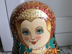 7 Matryoshka Doll Set of 5 Fairy Tale Folk Art Nesting Dolls Russian Signed
