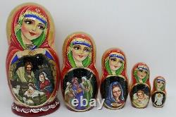 7 Nativity nesting doll Christmas matryoshka 5 in 1 HQ Hand painted Set C