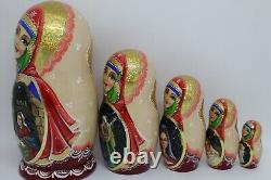 7 Nativity nesting doll Christmas matryoshka 5 in 1 HQ Hand painted Set C