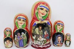 7 Nativity nesting doll Christmas matryoshka 5 in 1 HQ Hand painted Set C