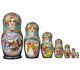 7 Pc Art Nesting Dolls Russian Winter Troika, Top Quality Matryoshka