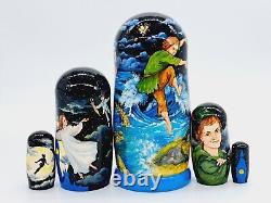 7 Peter nesting dolls Fairytale matryoshka Hand made 5 in 1 Artwork exclusive