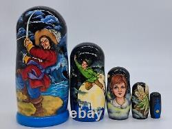 7 Peter nesting dolls Fairytale matryoshka Hand made 5 in 1 Artwork exclusive