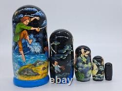 7 Peter nesting dolls Fairytale matryoshka Hand made 5 in 1 Artwork exclusive