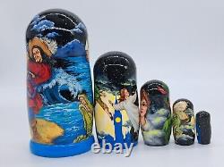 7 Peter nesting dolls Fairytale matryoshka Hand made 5 in 1 Artwork exclusive