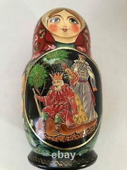 7-Piece Russian Traditional Handmade Nesting Doll Tsar Sultan Fairytale