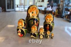 7 Pieces Fairy Tale Matryoshka Dolls Signed by artist