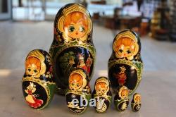7 Pieces Fairy Tale Matryoshka Dolls Signed by artist