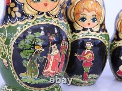 7 Pieces Fairy Tale Matryoshka Dolls Signed by artist