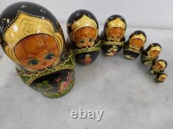 7 Pieces Fairy Tale Matryoshka Dolls Signed by artist