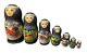 7 Vintage Signed Russian Wooden Nesting Dolls, Hand Painted