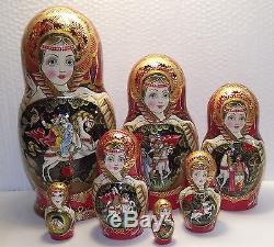 7 dolls, Russian Matryoshka, by the author, height 9,4 (24)