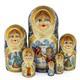 7-pc Russian Troika Matryoshka Wooden Nesting Doll Handmade Matreshka 8.7