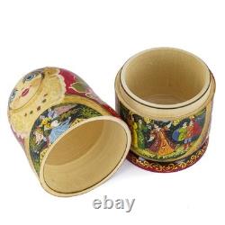 7-pc Traditional Russian Matryoshka Wooden Nesting Doll Handmade Matreshka 8.7