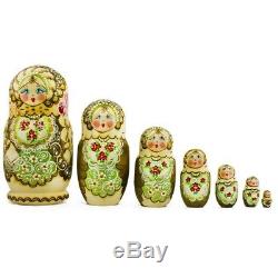 7 pcs Large Zhenka Russian Nesting Dolls 8 Inches