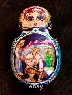 7pc Matryoshka Russian Nesting Dolls Fortune Teller Sergiev Posad Signed 6.5