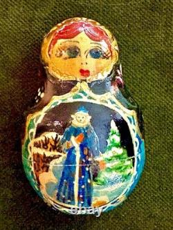 7pc Matryoshka Russian Nesting Dolls Fortune Teller Sergiev Posad Signed 6.5