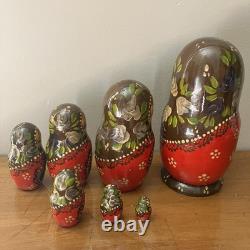 7pc Russian Authentic Matryoshka Nesting Dolls 8? Sergiev Posad