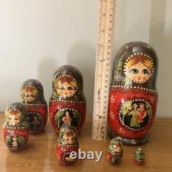 7pc Russian Authentic Matryoshka Nesting Dolls 8? Sergiev Posad