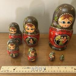 7pc Russian Authentic Matryoshka Nesting Dolls 8? Sergiev Posad