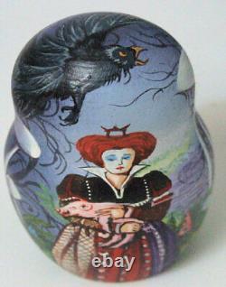 7pcs One of a Kind Russian Nesting Doll Alice in Wonderland by Larisa Chulkova