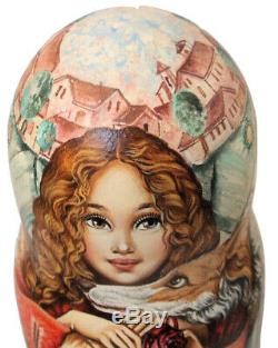 7pcs One of a Kind Russian Nesting Doll Knights & Dragons by Larisa Chulkova