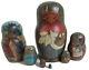 7pcs One Of A Kind Russian Nesting Doll Rabbits & Mice Family By Polina Shpack