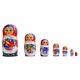 8.5 Set Of 7 Christmas Celebration In Village With Music Russian Nesting Dolls